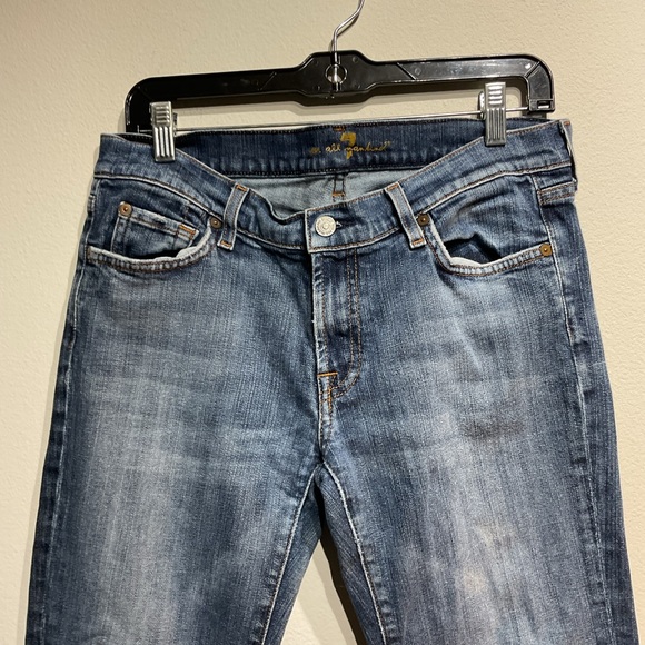 7 For All Mankind Blue Flare Jeans - Picture 5 of 10